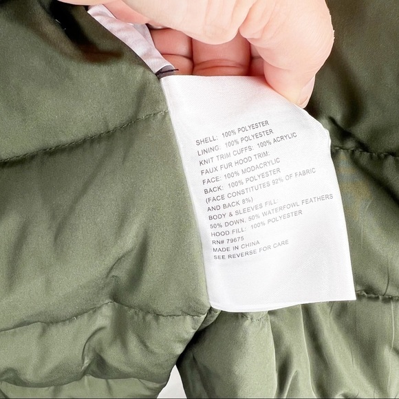 MICHAEL KORS Gunmetal Down Puffer Faux Fur Trim Hood Anorak Jacket Size XS NWT - Picture 8 of 11